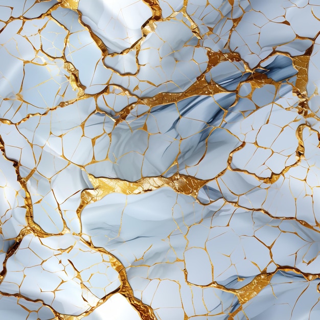 Crack seamless pattern Marble gold cracks Cracked texture