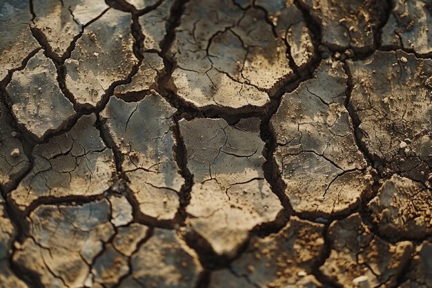 Foto crack soil in stagione secca effetto globale di verminazione