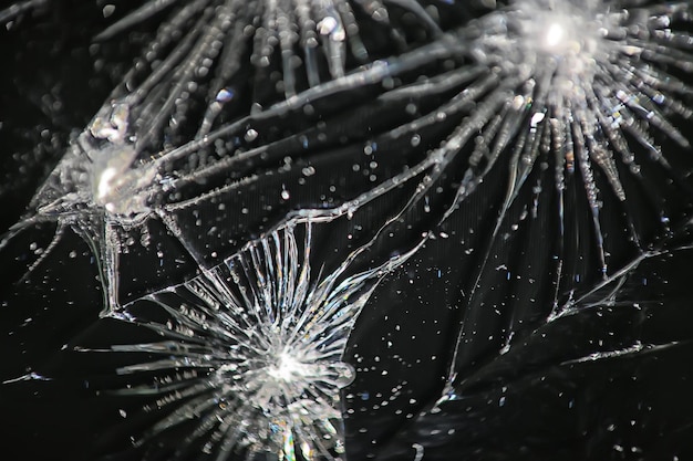 Photo cracked black glass / broken glass abstract texture background