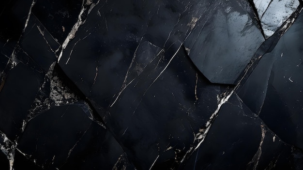 cracked black granite surface