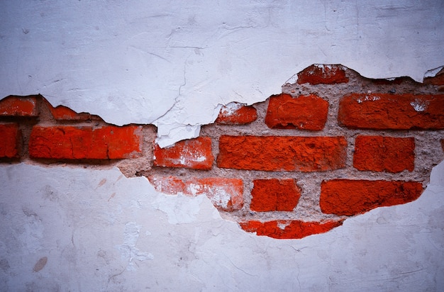 Cracked brick wall texture background