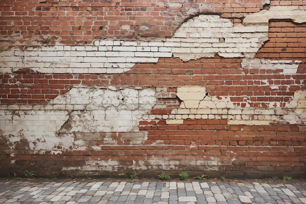 Cracked brick wall textured background