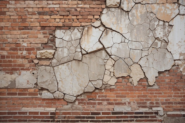 Cracked brick wall textured background