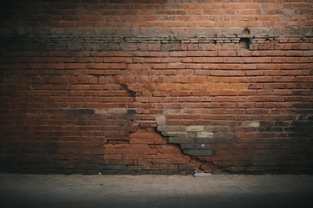 Cracked brick wall textured background