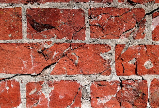 Photo cracked brick wall