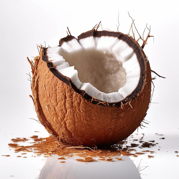 Фото Разбитый кокос индийский кокос