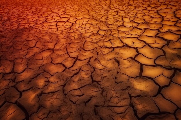 Cracked dried earth soil Ground texture Drought or dry land Generative AI