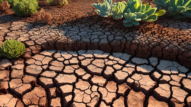 cracked dry earth