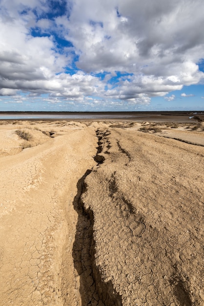 Photo cracked earth, consequences of earthquake