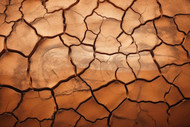 Cracked earth Cracked soil on dry season Global warming Generative AI