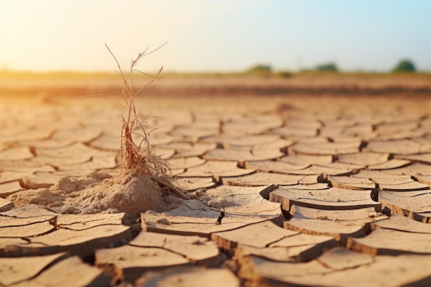 Photo cracked earth a sunbaked landscape marked with scarring