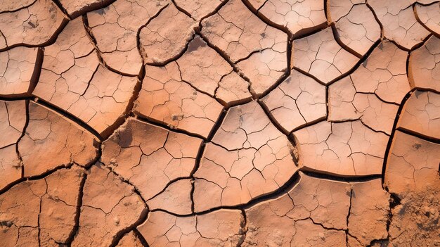 Cracked earth with a cracked surface and the word drought on it