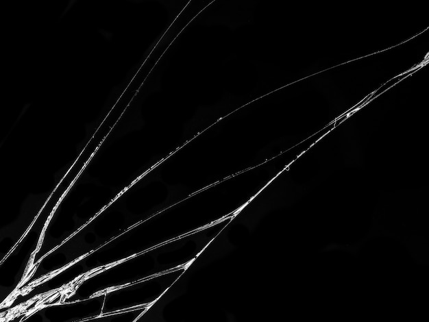 Cracked glass texture on black background