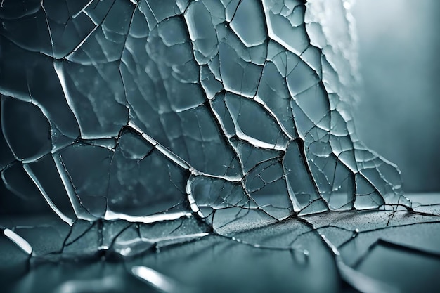 Cracked glass wall