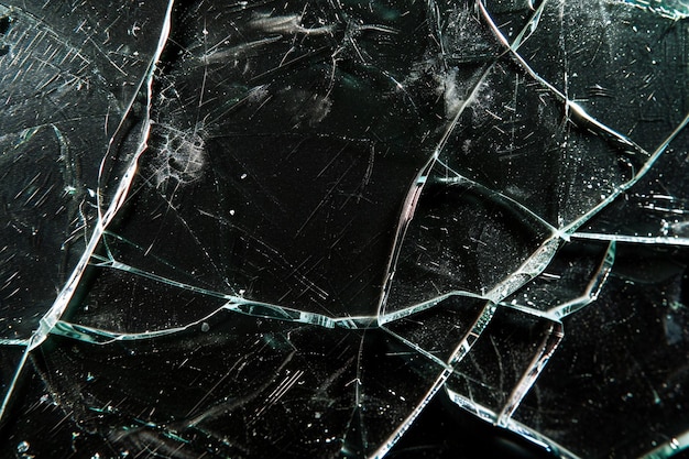 a cracked glass window with a broken glass in the middleBroken glass texture shattered splashing g