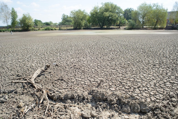 Cracked ground Dry land Desert landscape background Global warming concept