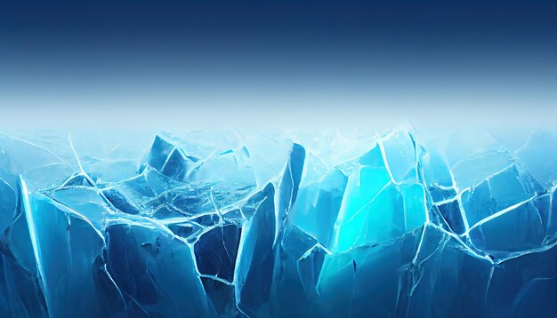 Cracked Ice Blue Christmas textured background Winter surface Illustration Art