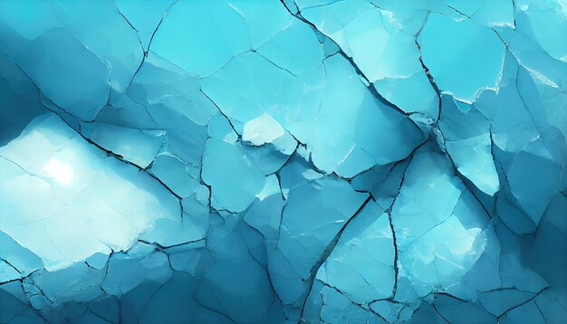 Cracked Ice Blue Christmas textured background Winter surface Illustration Art