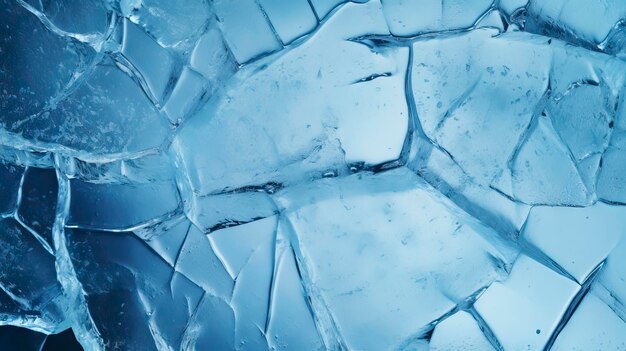 Cracked ice texture Abstract background for design Blue color Generative AI