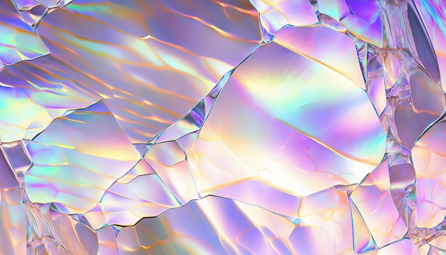 Потрескавшаяся радужная и опалесцирующая текстура поверхности Полированный спектр цвета блестящий текстурированный мраморный камень Натуральный вулканический минерал Перламутровый кристалл с рисунком горной породы Генеративный AI