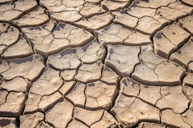 Cracked mud on a dry land