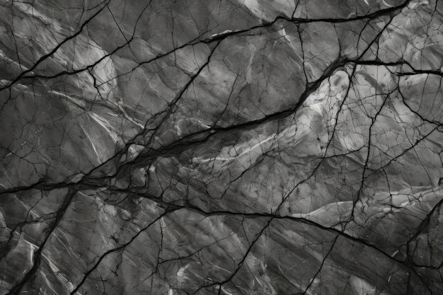 A cracked surface in black and white