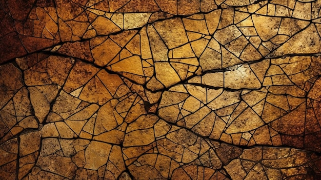 A cracked surface with a dark brown background.