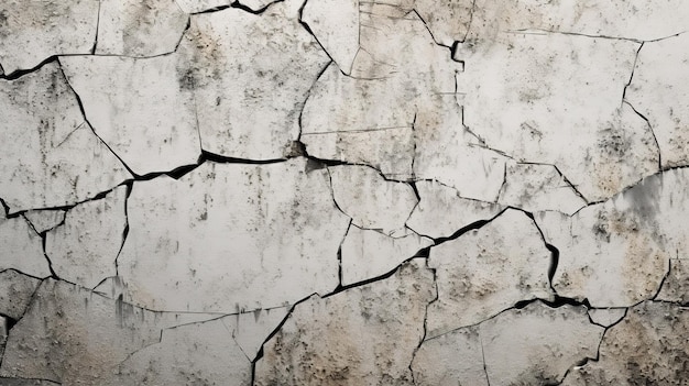 A cracked wall with a cracked surface