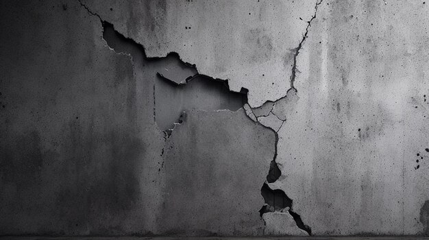 Cracked walls dark gray concrete concrete floor is aged in a concept texture