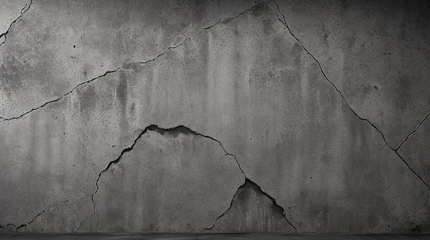 Cracked walls dark gray concrete concrete floor is aged in a retro concept texture of a grungy black