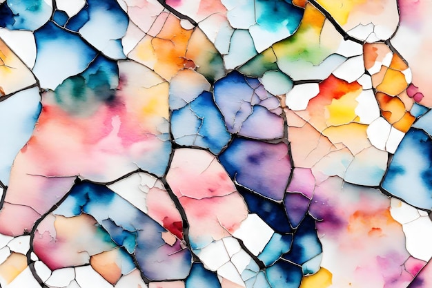 Cracked watercolour flat lay background