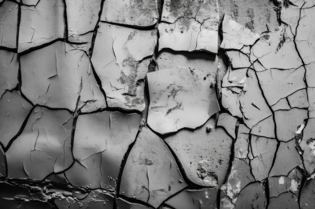 Cracked white black and gray walls in the background