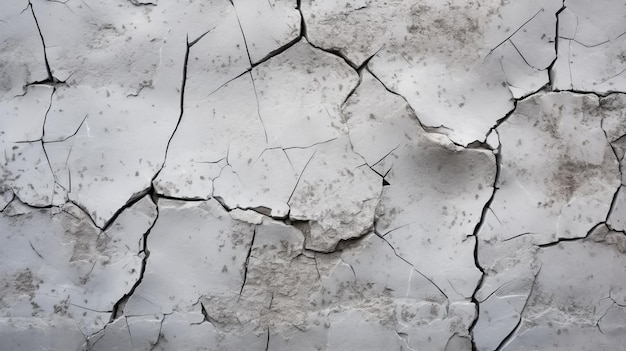 Cracked white concrete wall texture background