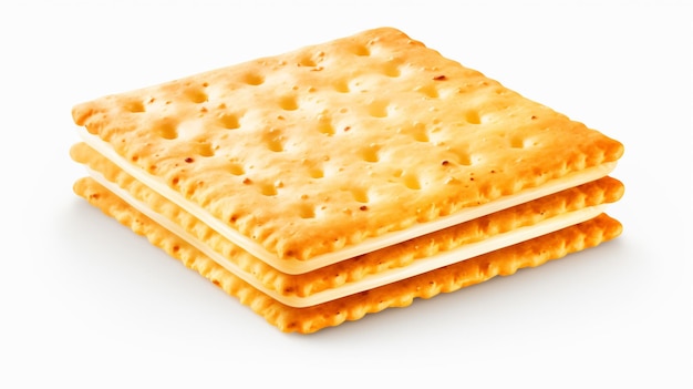 Cracker biscuit isolated on white background