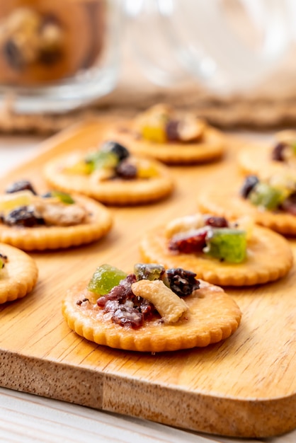 cracker biscuit with dried fruits