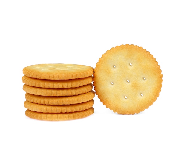 cracker cookies isolated on white background