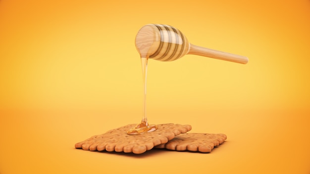 cracker and honey 3d rendering