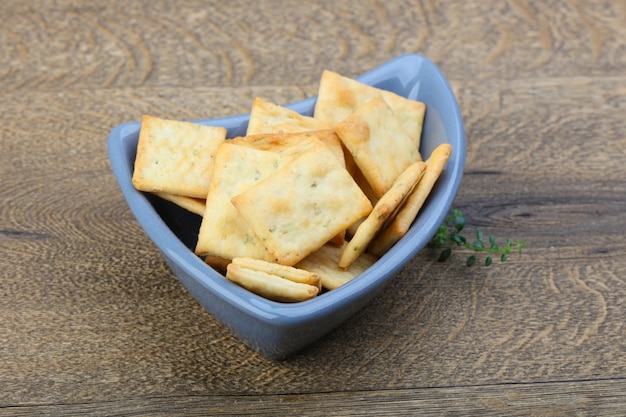 Crackers in the bowl