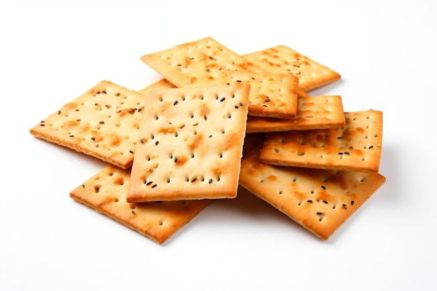 Crackers op Witte Achtergrond Generatieve AI