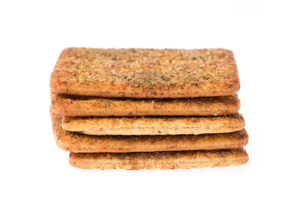 crackers snack bread isolated on a white background