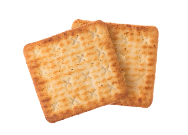 crackers snack brood geïsoleerd op een witte achtergrond