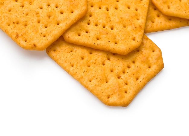 crackers on white background