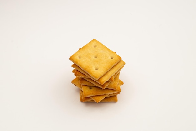 Crackers on a white background