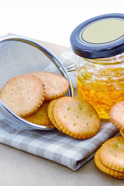 Crackers with Orange jam