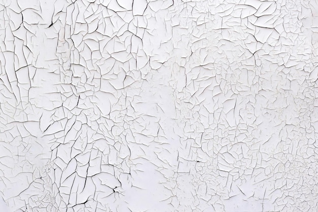 Cracking and peeling paint on a wall White