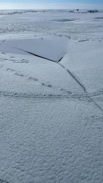 cracks and thaws in the winter sea