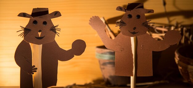 A craft activity where people can make their own groundhog shadow