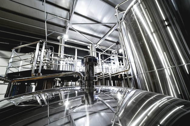 Craft beer brewing equipment in privat brewery