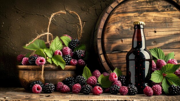 Photo craft beer with rustic flair