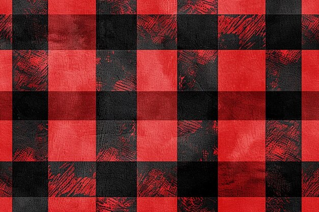 Photo craft a buffalo check plaid pattern in red and bla generative ai